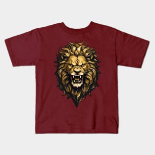 Fierce Roaring Lion Beast Design Kids T-Shirt